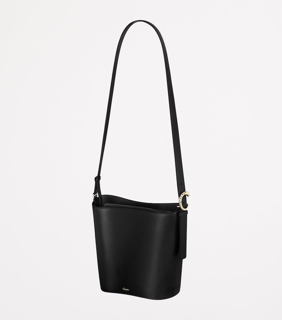 Small Leather Panthère C de Cartier Bucket Bag BLACK Image 2