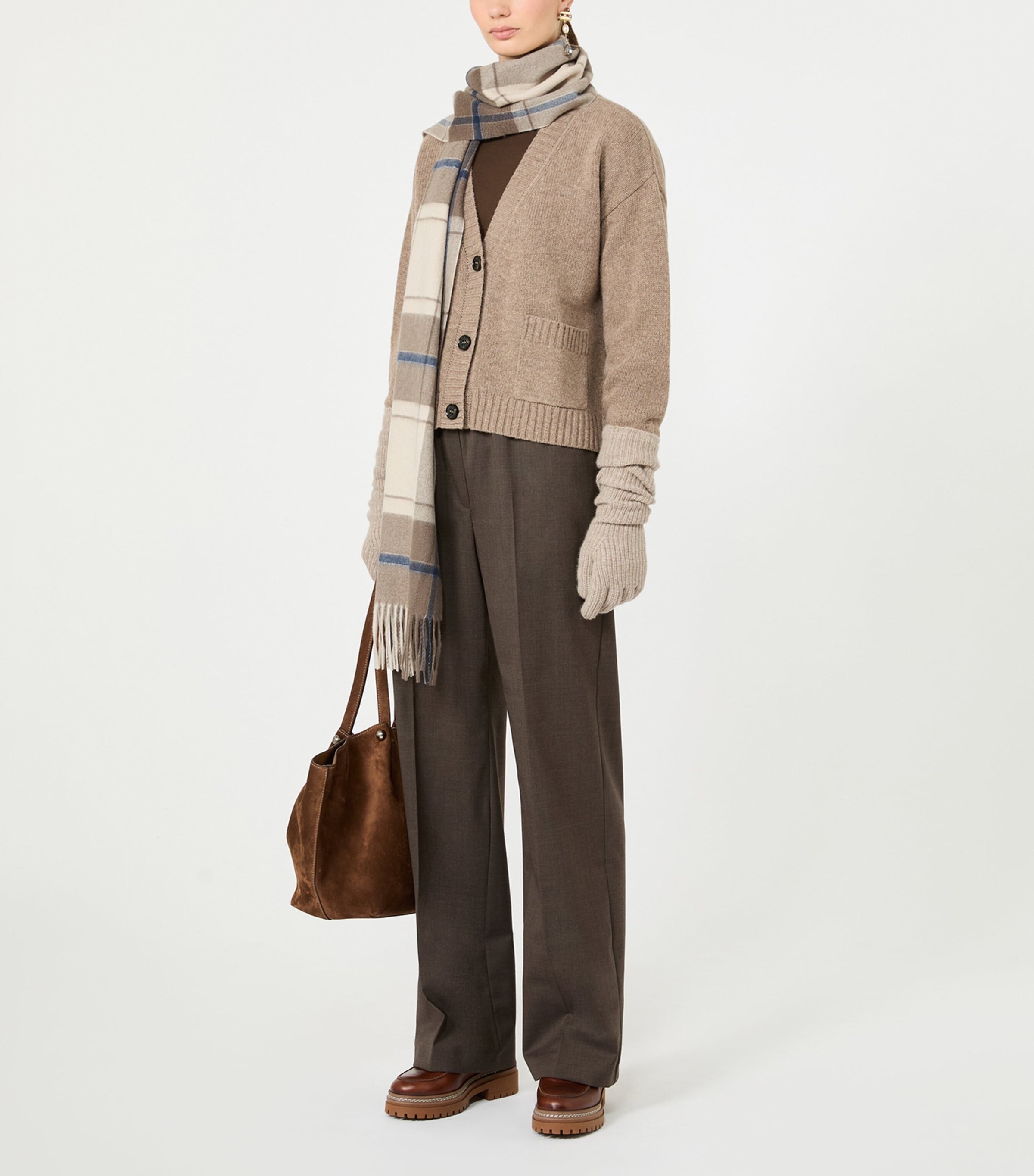 Weekend Max Mara Womens Wool-Blend Straight Trousers Brown Image 2