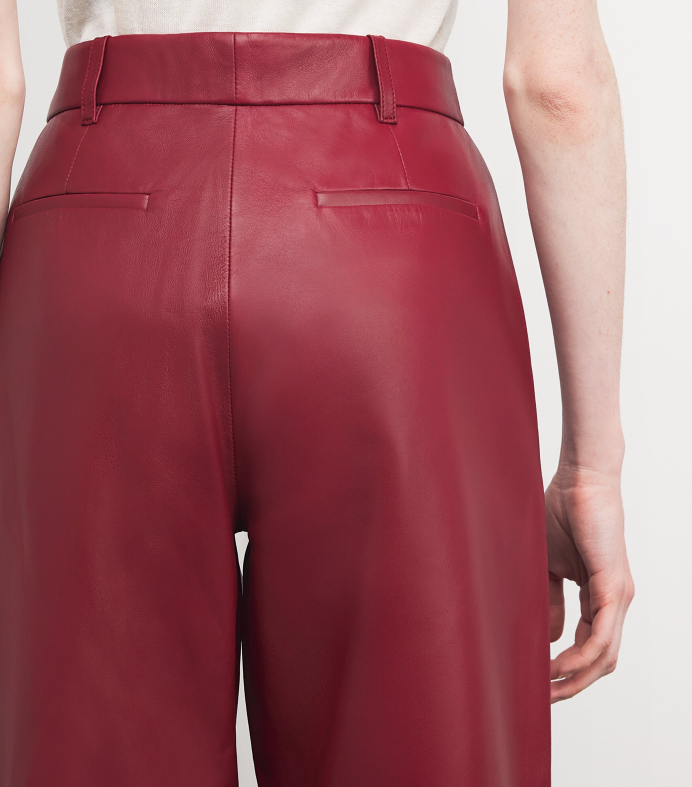 CAMILLA AND MARC Womens Leather Selita Trousers Garnet Red Image 6