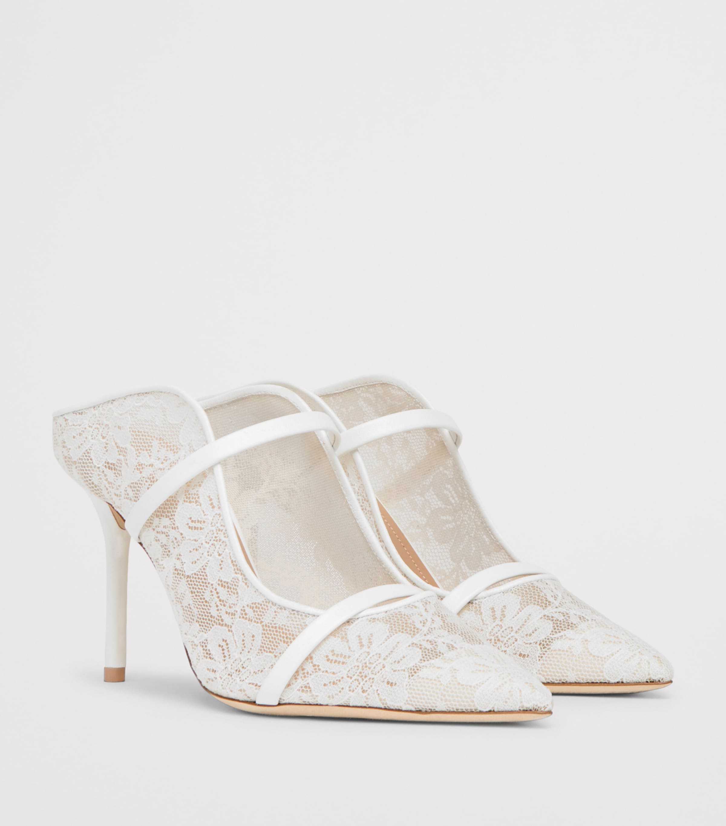 Malone Souliers Lace Maureen Mules 85 White Image 3