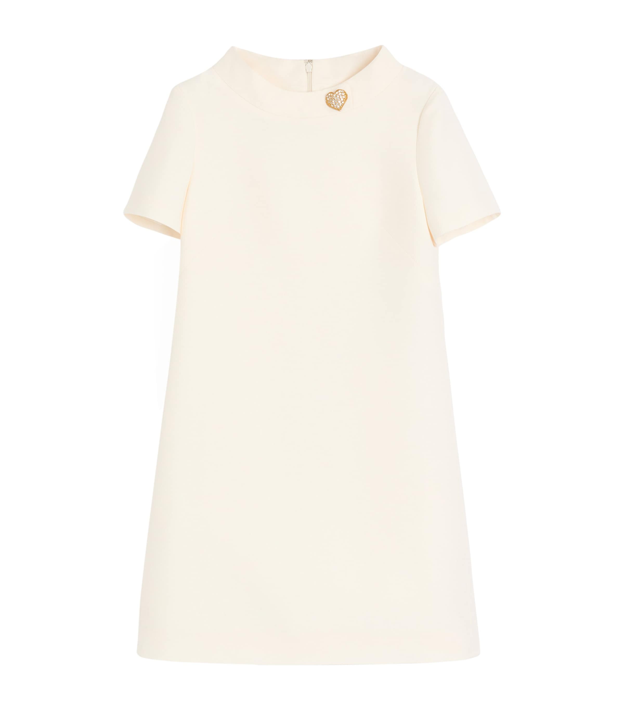 Valentino Kurzes Crepe Couture Kleid Frau Elfenbein 50