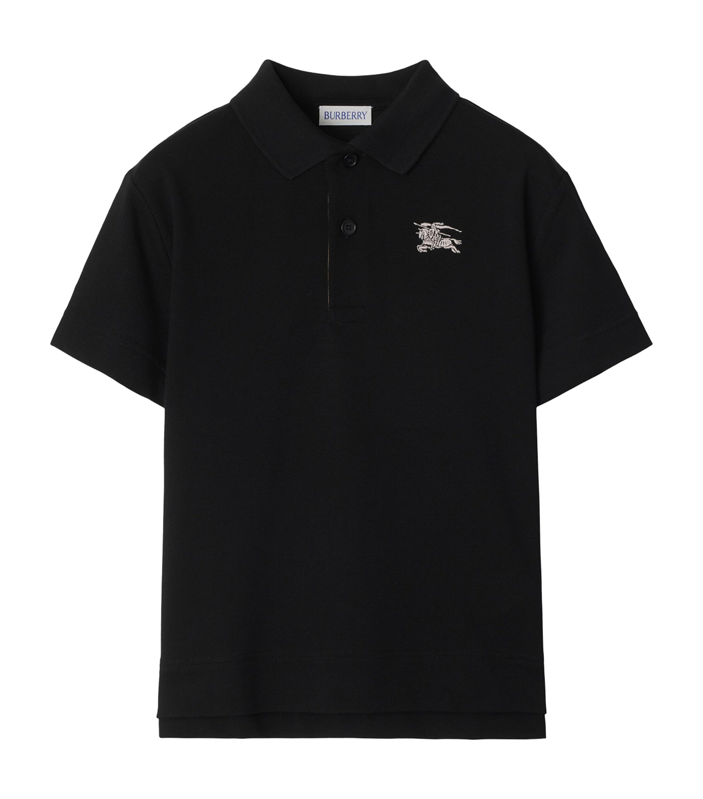 Burberry Kids Cotton EKD Polo Shirt (3-12 Years) Black Image 1