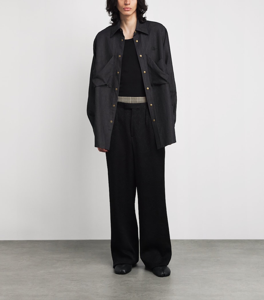 Cotton-Linen Achilles Overshirt K410 NAVY Image 2