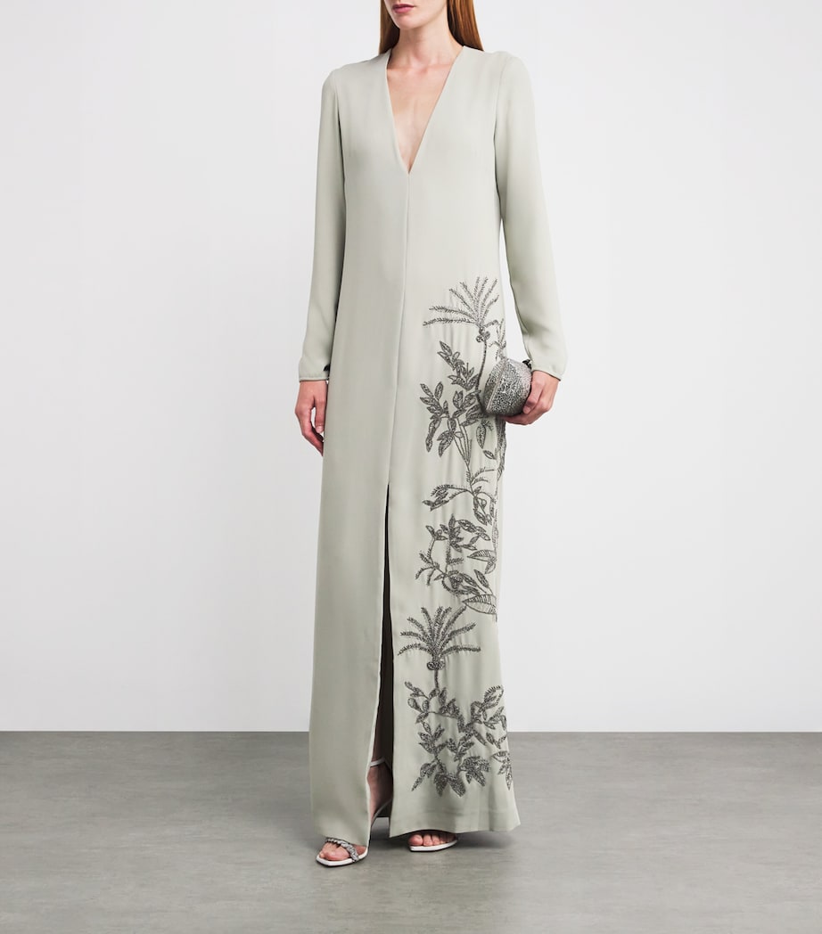 Crepe Vita Column Maxi Dress DUSTY MINT Image 2