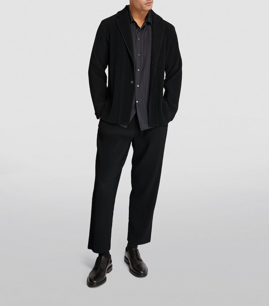 Pleated Straight Trousers 15 BLACK Image 2