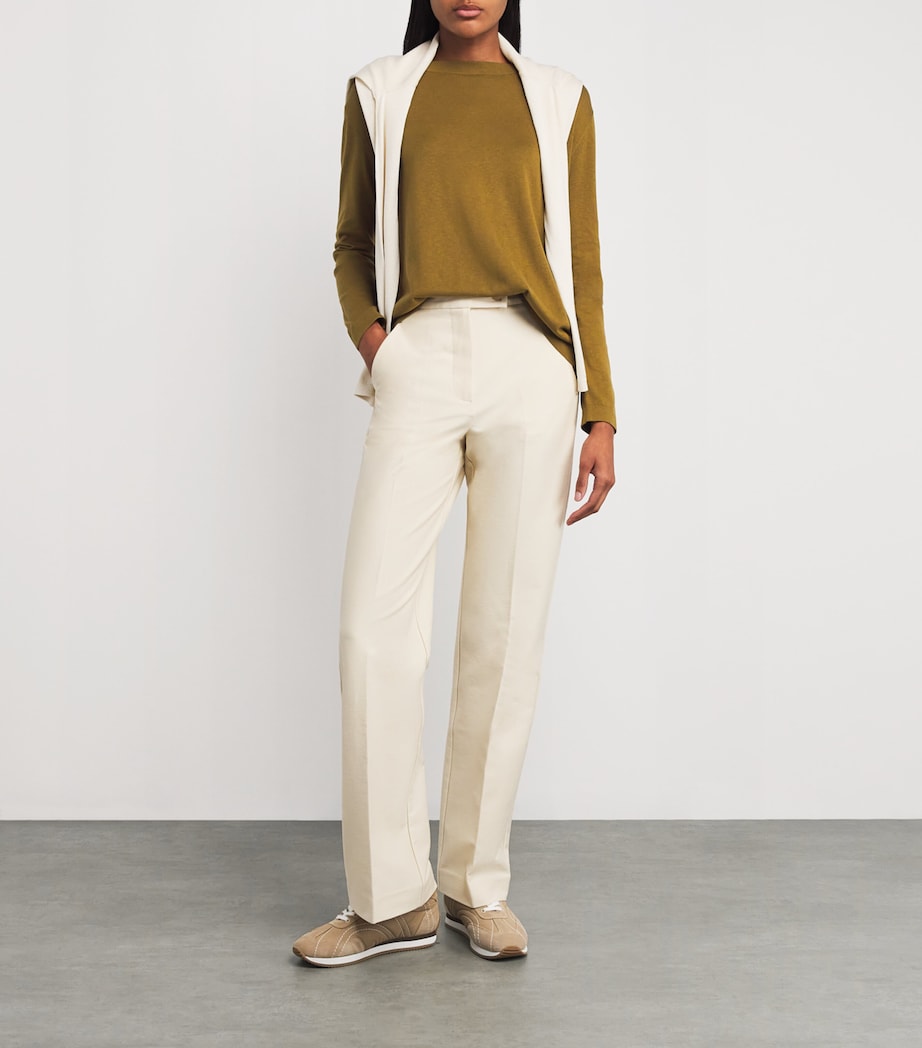 Silk-Cotton Arca Sweater OLIVE GREEN Image 2