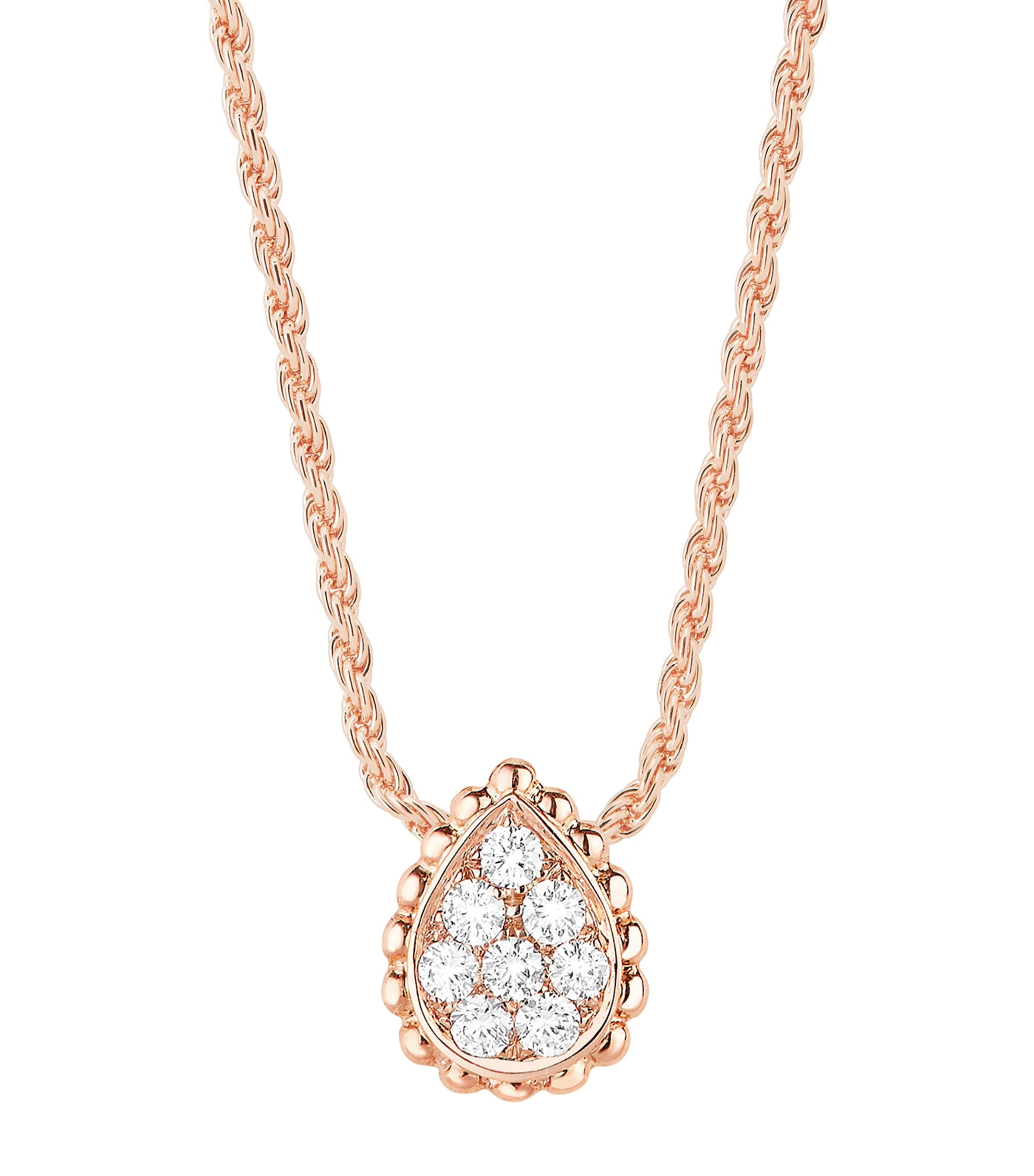 Extra Small Rose Gold and Diamond Serpent Bohème Necklace PINK Image 3