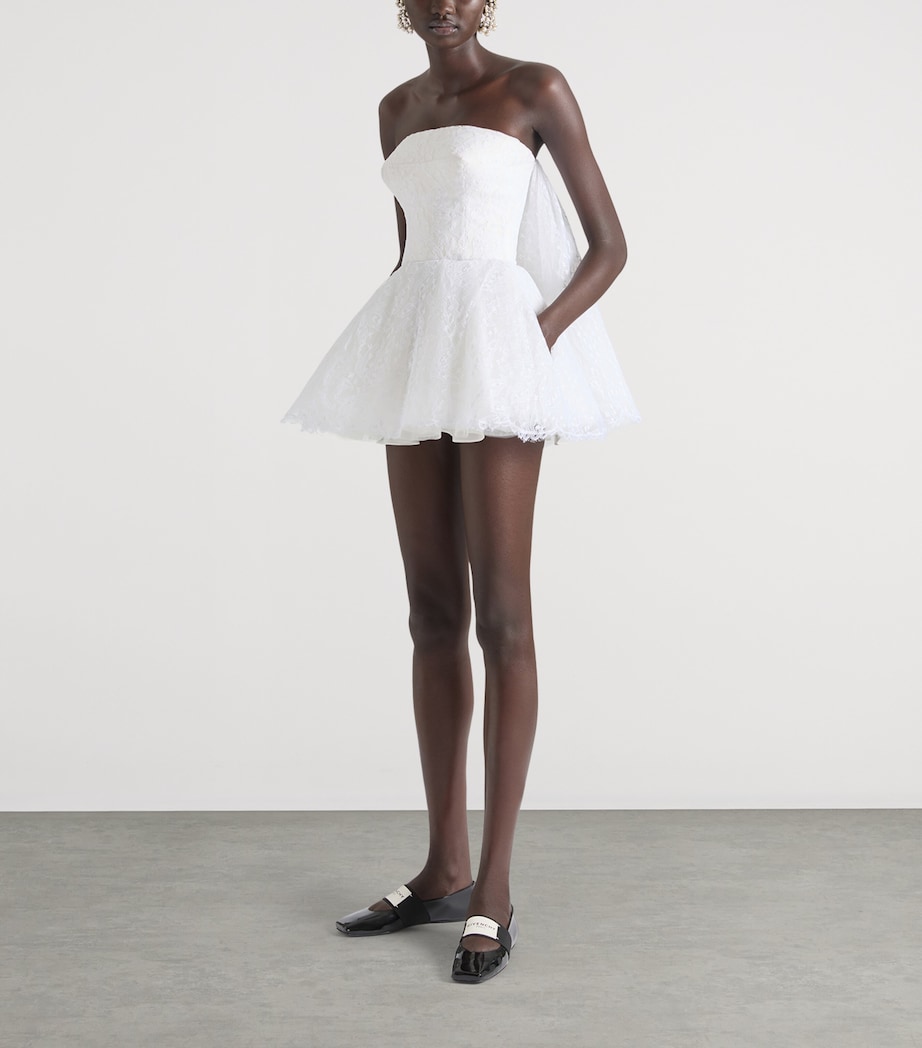 Leather Squared Toe Ballet Flats BLACK Image 2