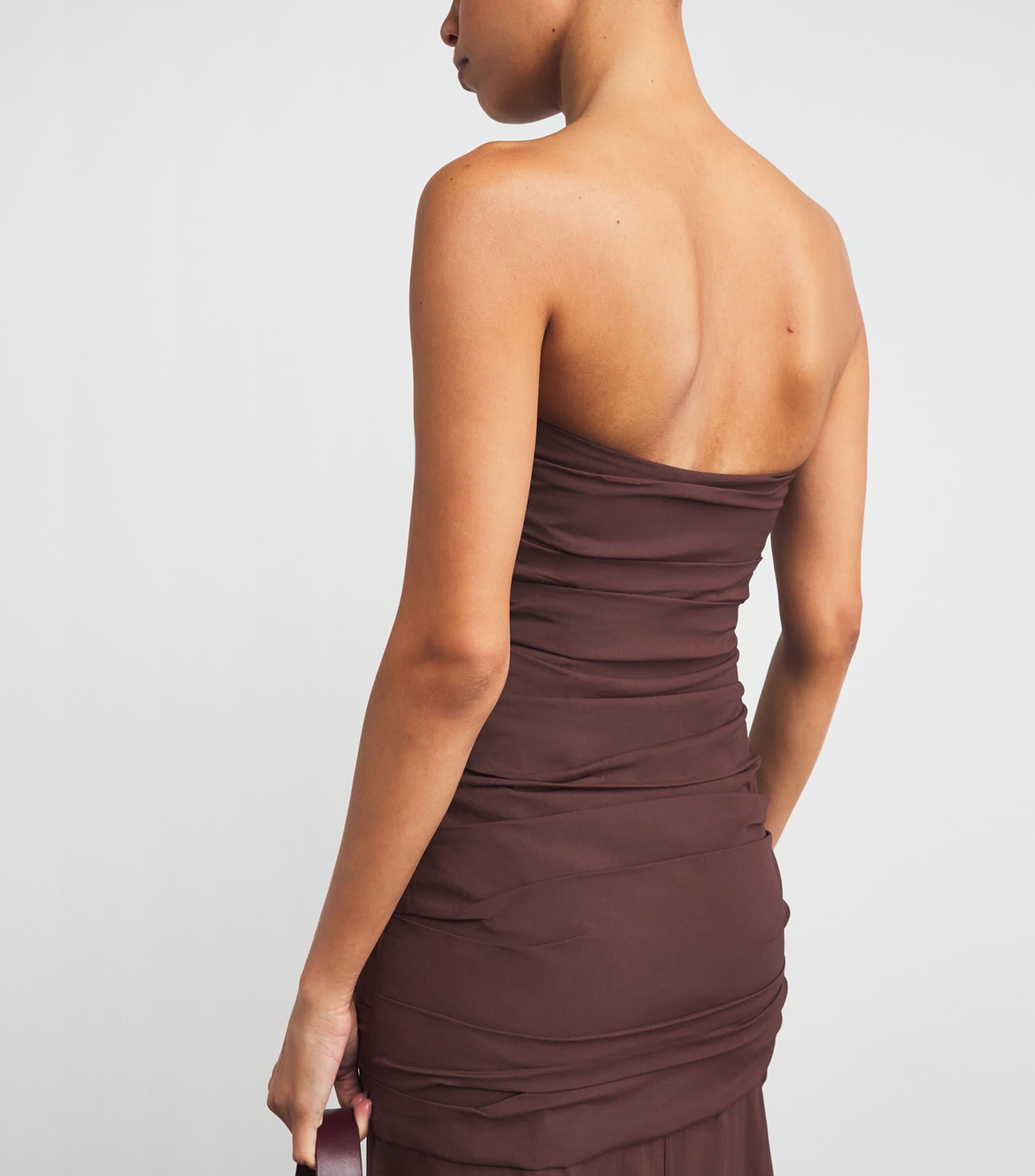 Cotton-Blend Strapless Maxi Dress LIQUEUR Image 4