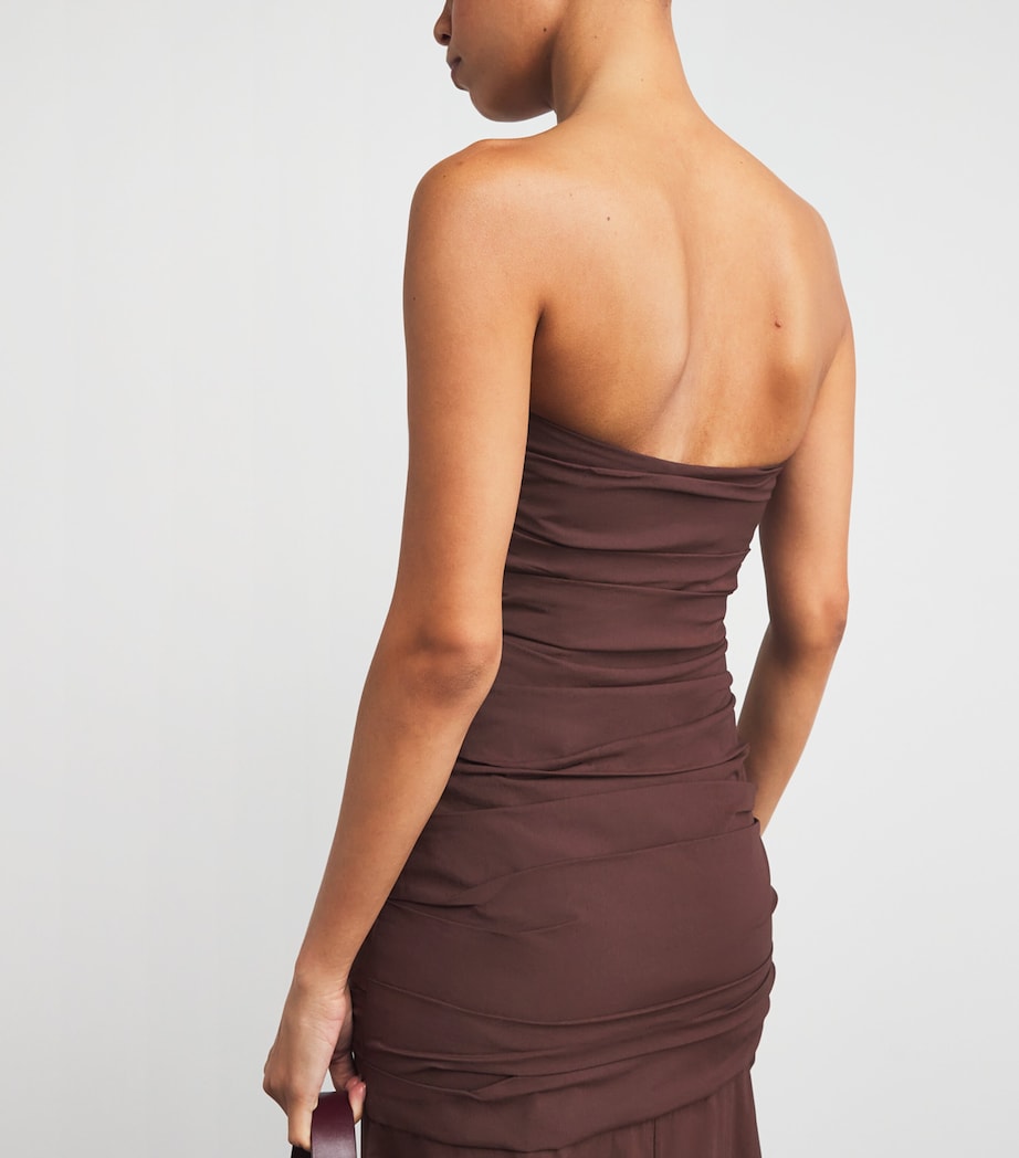 Cotton-Blend Strapless Maxi Dress LIQUEUR Image 4