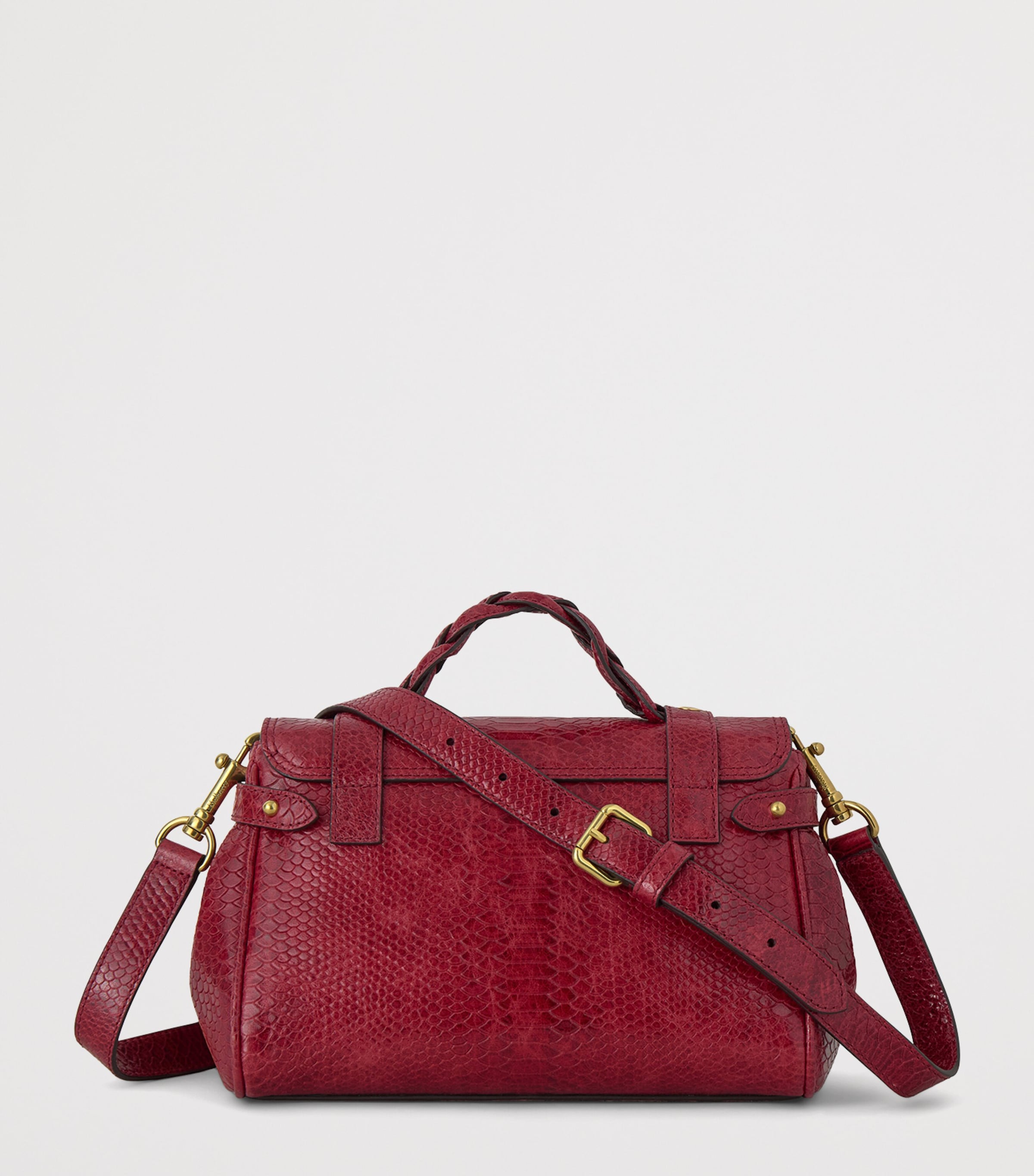 Mulberry Mini Leather Snake Print Alexa Cross-Body Bag Apple Red Image 5