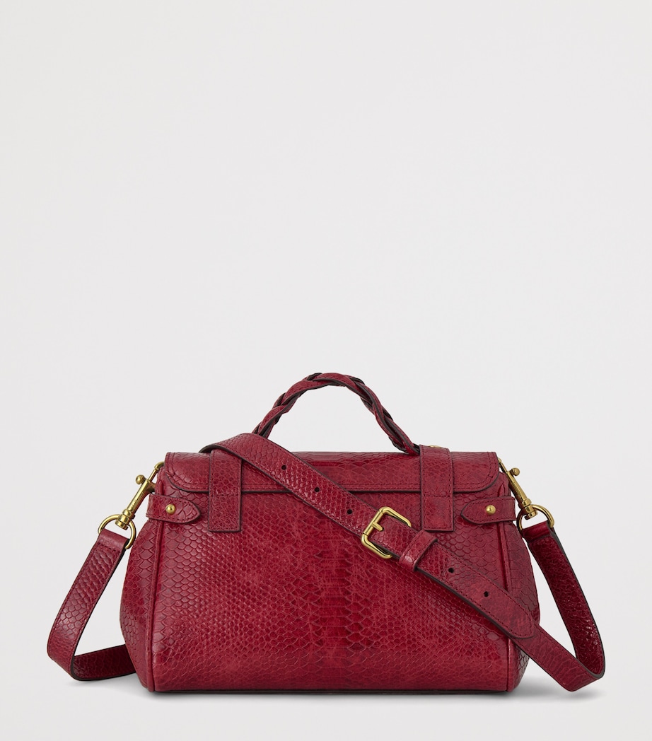 Mulberry Mini Leather Snake Print Alexa Cross-Body Bag Apple Red Image 5