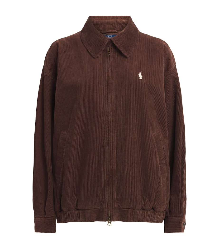 Polo Ralph Lauren Womens Corduroy Bomber Jacket Brown Image 1