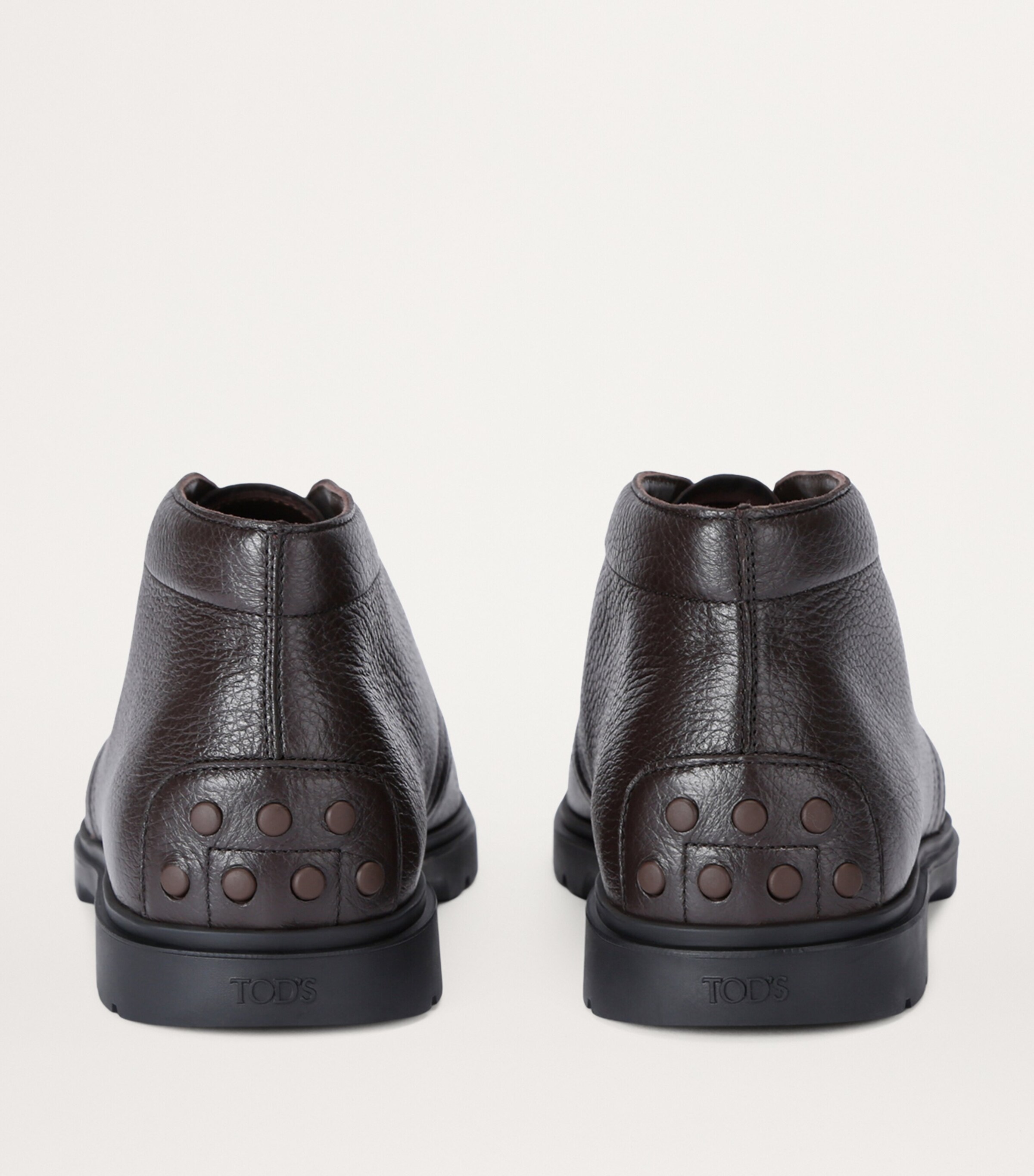 Tod's Leather Ibrido Chukka Boots Dark Brown Image 2