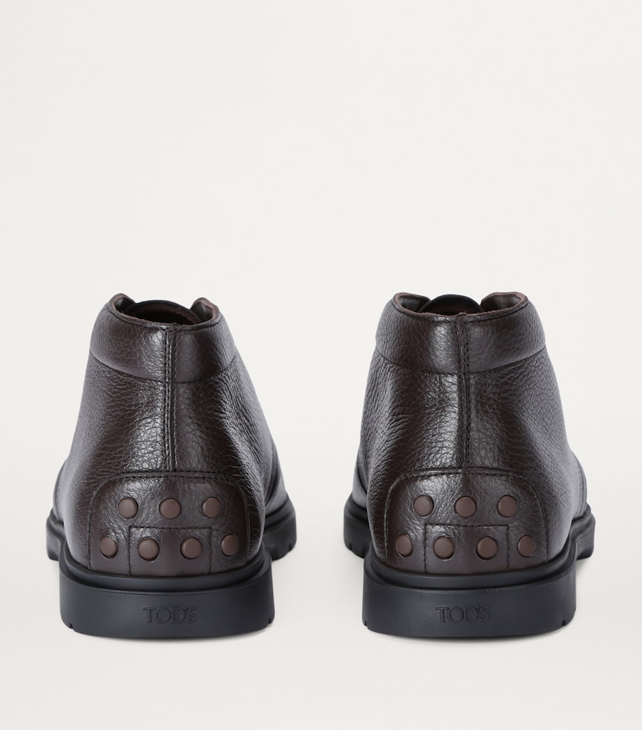 Leather Ibrido Chukka Boots DARK BROWN Image 2