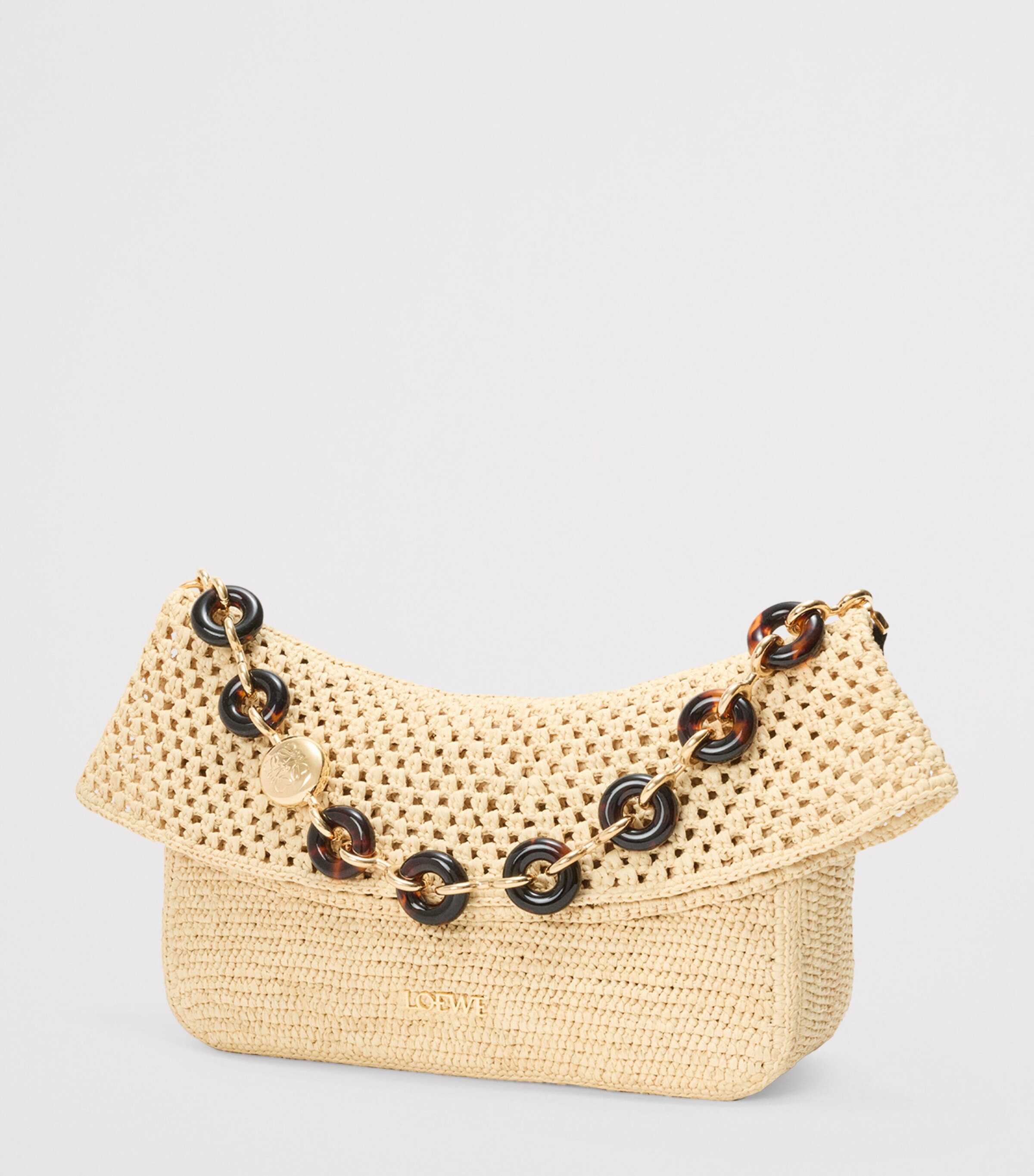 LOEWE x Paula's Ibiza Medium Raffia Ola Bag Shoulder Bag Natural Image 4
