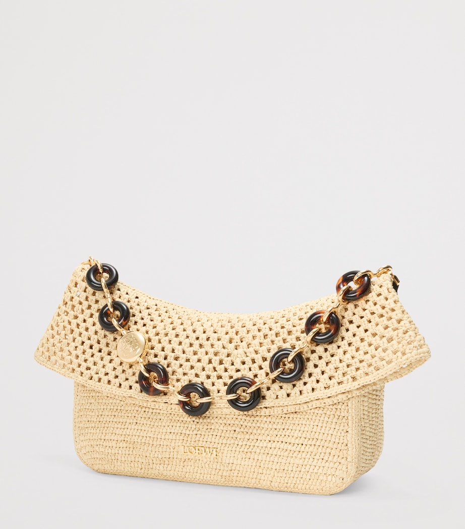 LOEWE x Paula's Ibiza Medium Raffia Ola Bag Shoulder Bag Natural Image 4