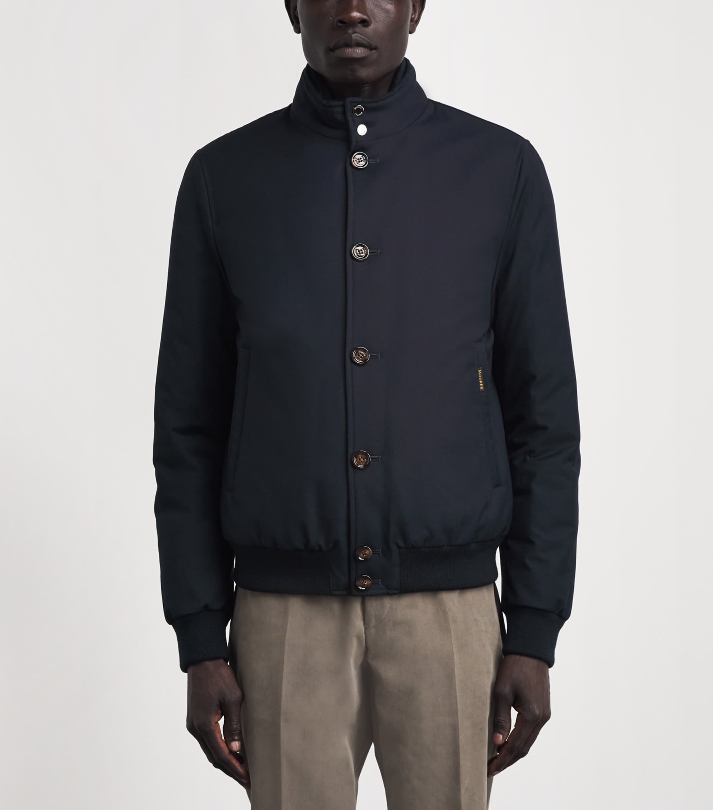 Moorer Mens Waterproof Janos-Pum Bomber Jacket Dark Blu Image 4
