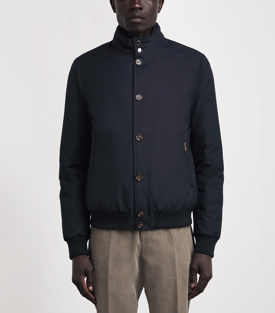 Moorer Mens Waterproof Janos-Pum Bomber Jacket Dark Blu Image 4