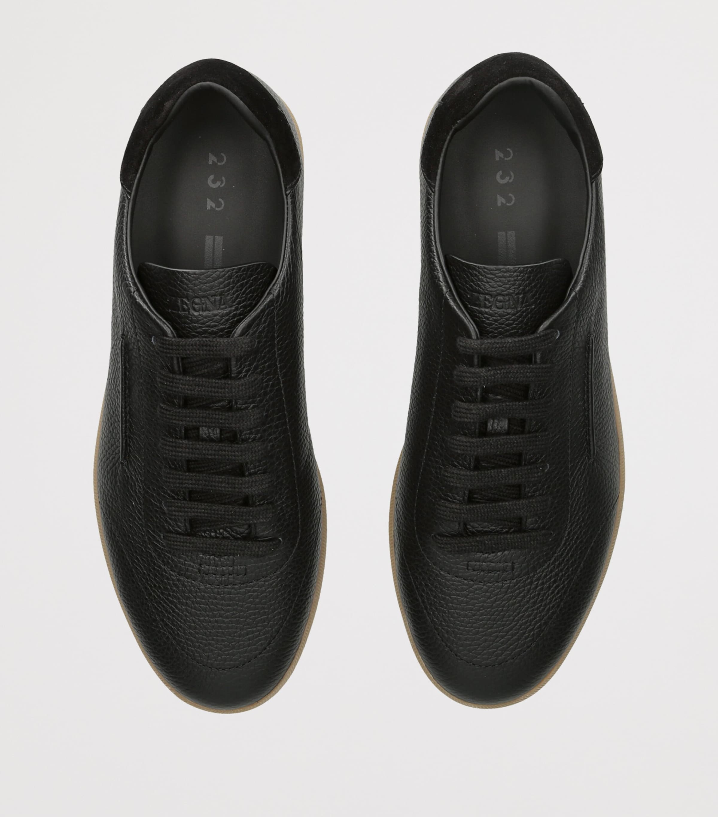 Zegna Grained Leather 232 Sneakers Black Image 4