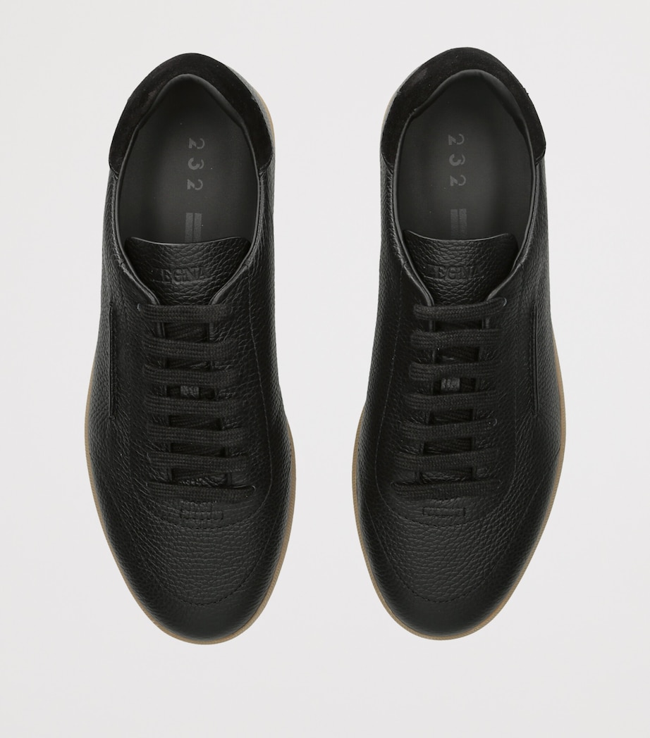 Zegna Grained Leather 232 Sneakers Black Image 4