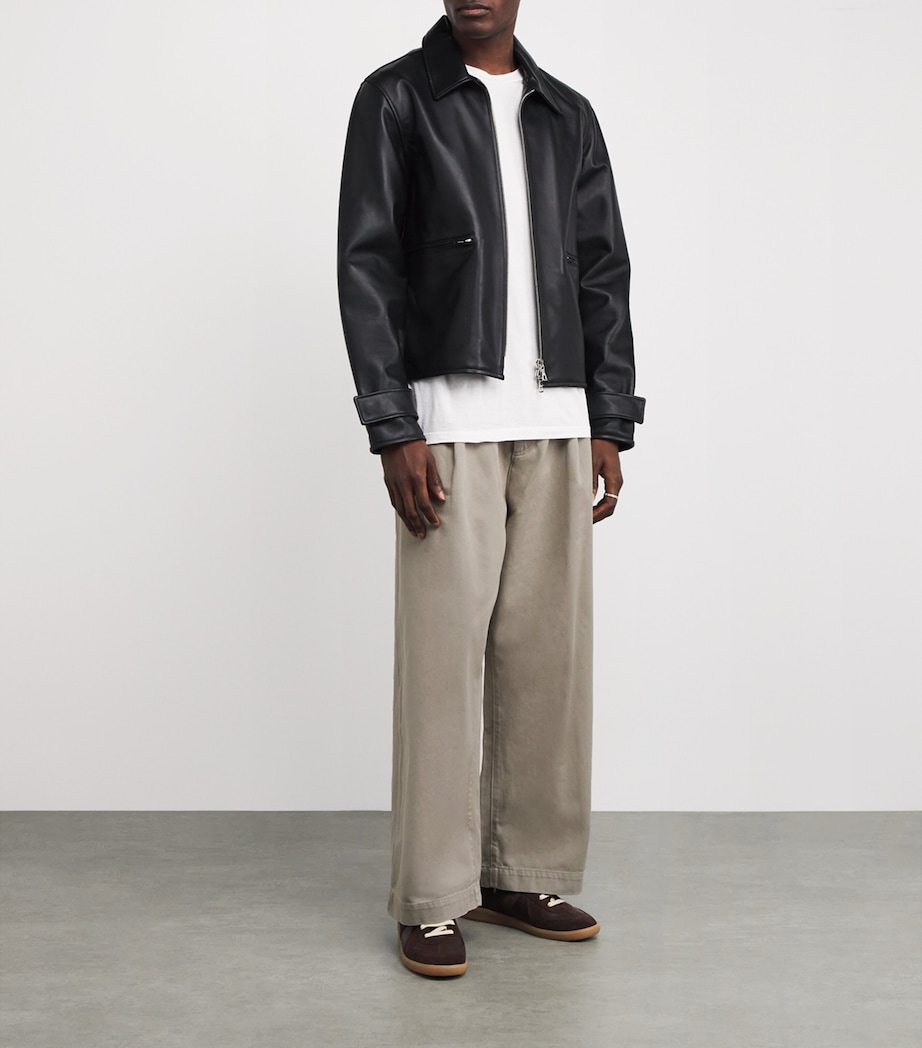 Pleated-Detail Gaius Trousers OYSTER Image 2