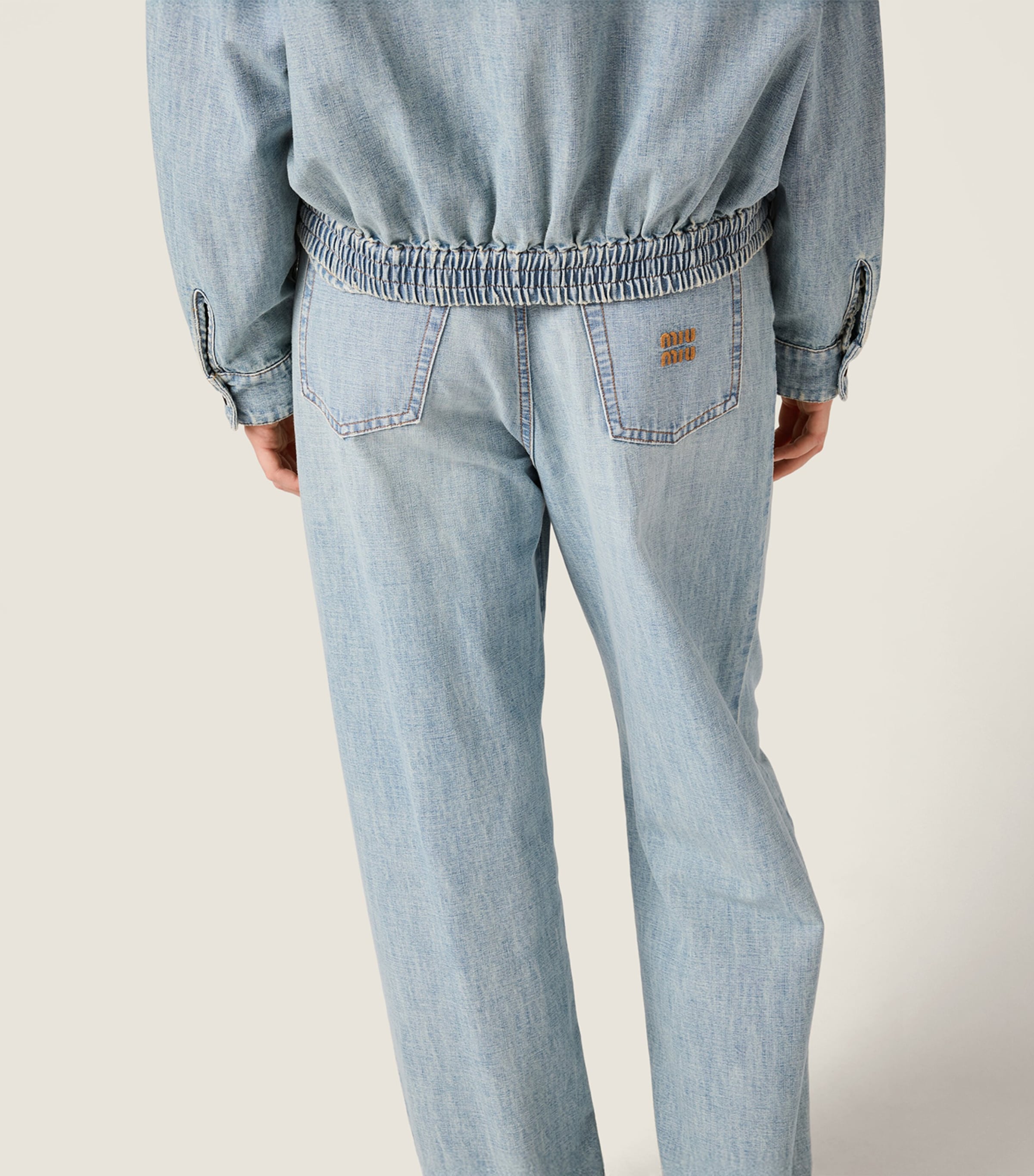 Chambray High-Rise Loose Jeans F0076 Image 5