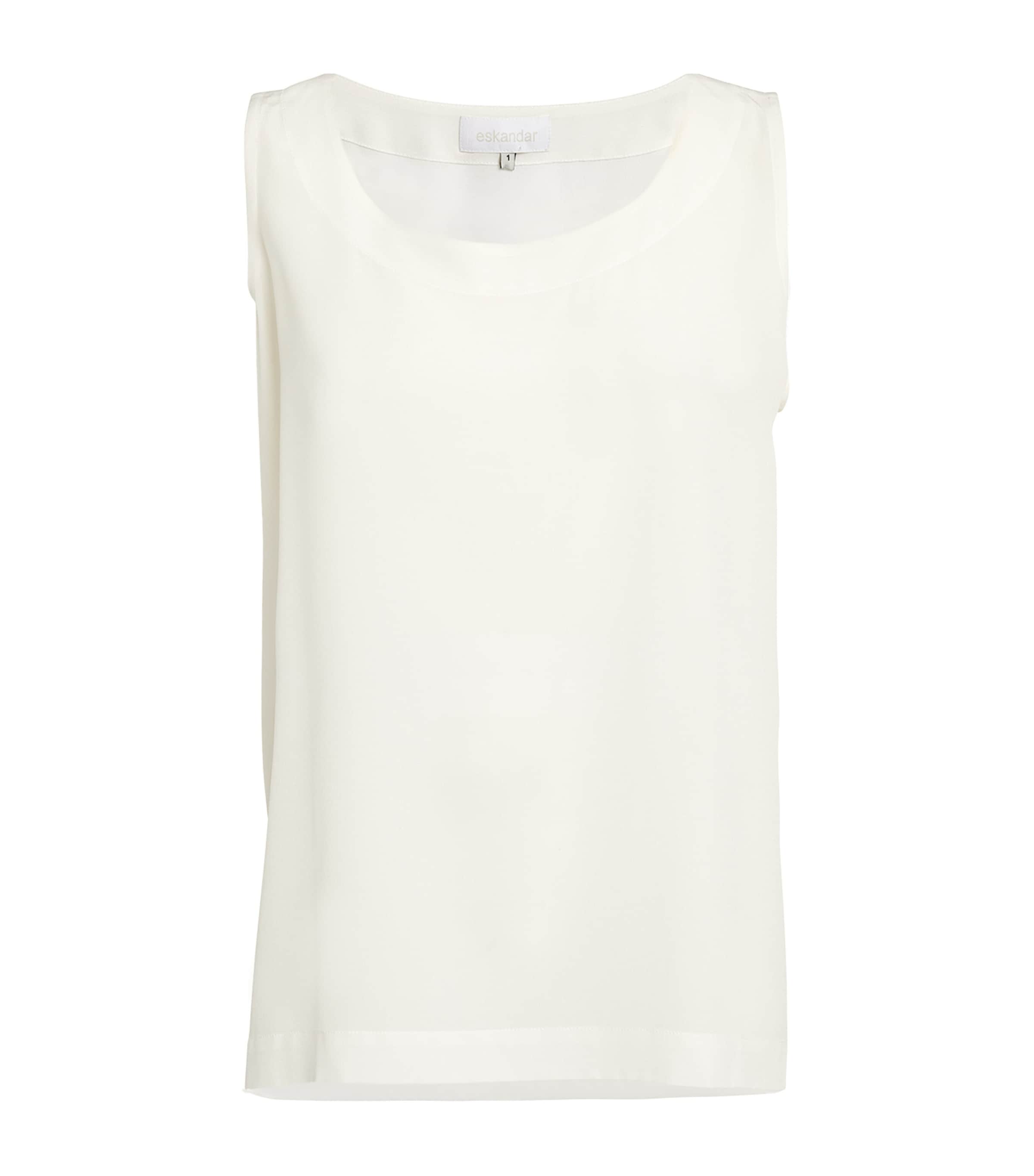 Eskandar Silk Shell Top In White
