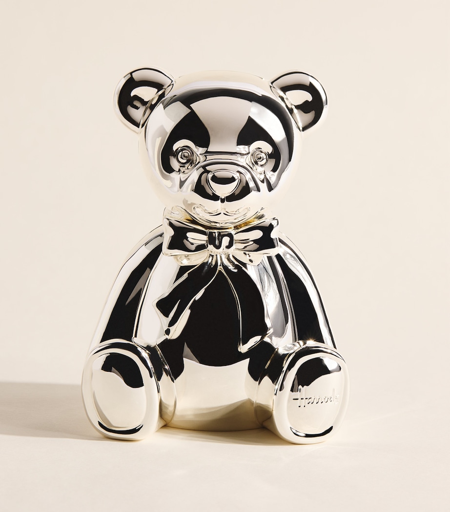 Harrods Christening Teddy Bear Money Box Silver Image 1