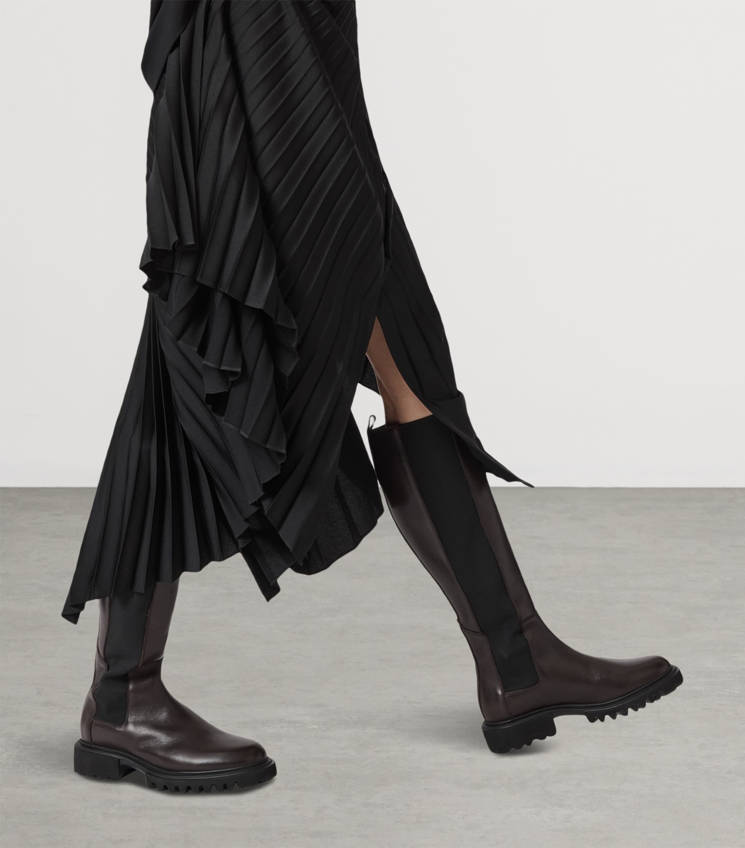 Leather Maeve Knee-High Boots BROWN Image 2