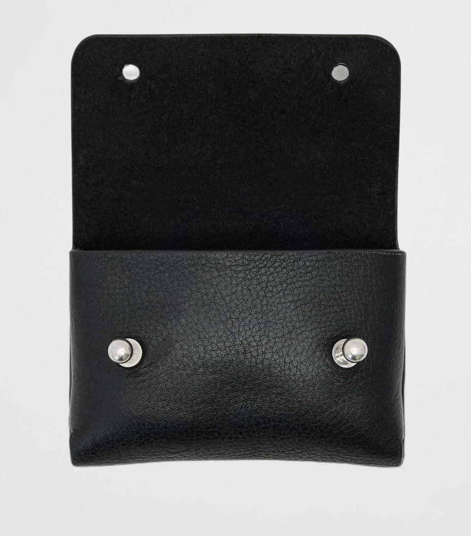 AllSaints Leather Stud Card Case Black Image 3