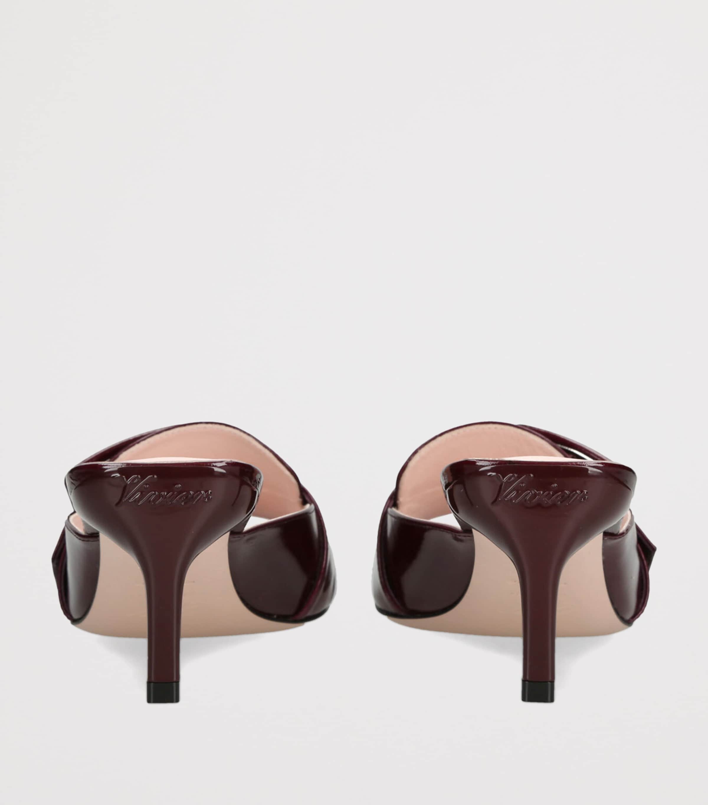 Roger Vivier Patent Leather Viv’ Canard Mules 55 Wine Image 2