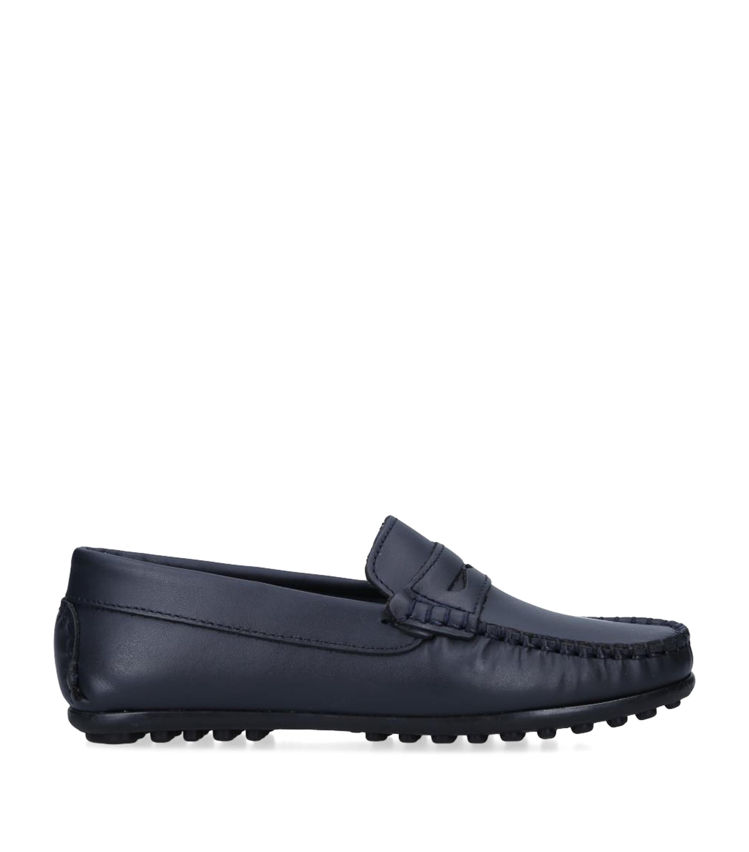 Leather Felix Loafers NAVY Image 3