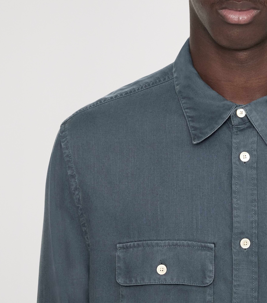 AllSaints Mens Relaxed Bond Shirt Slate Blue Image 4