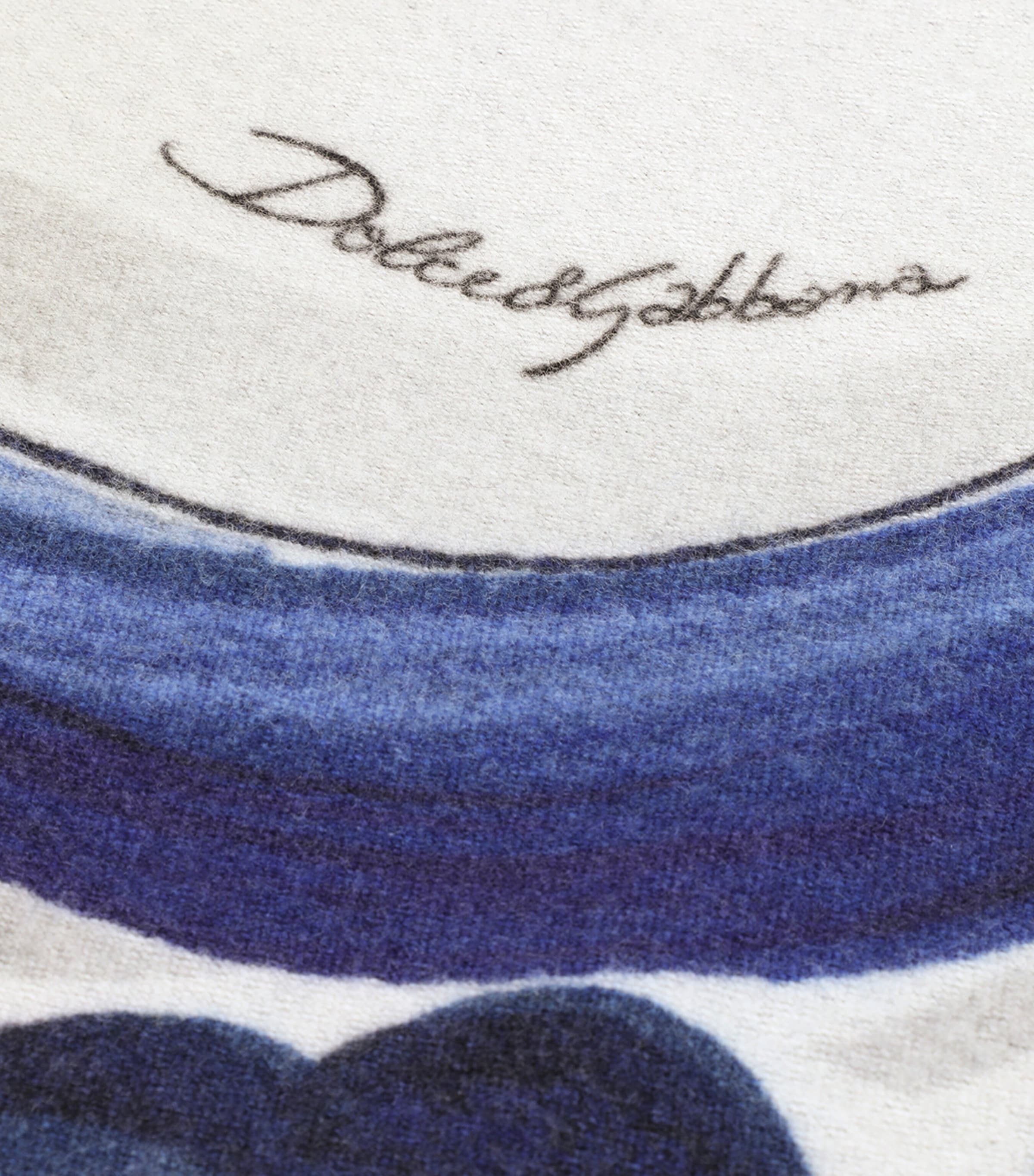 Wool-Silk Majolica Print Throw (140cm x 180cm) UB013-MAIOLICA BLU F Image 3