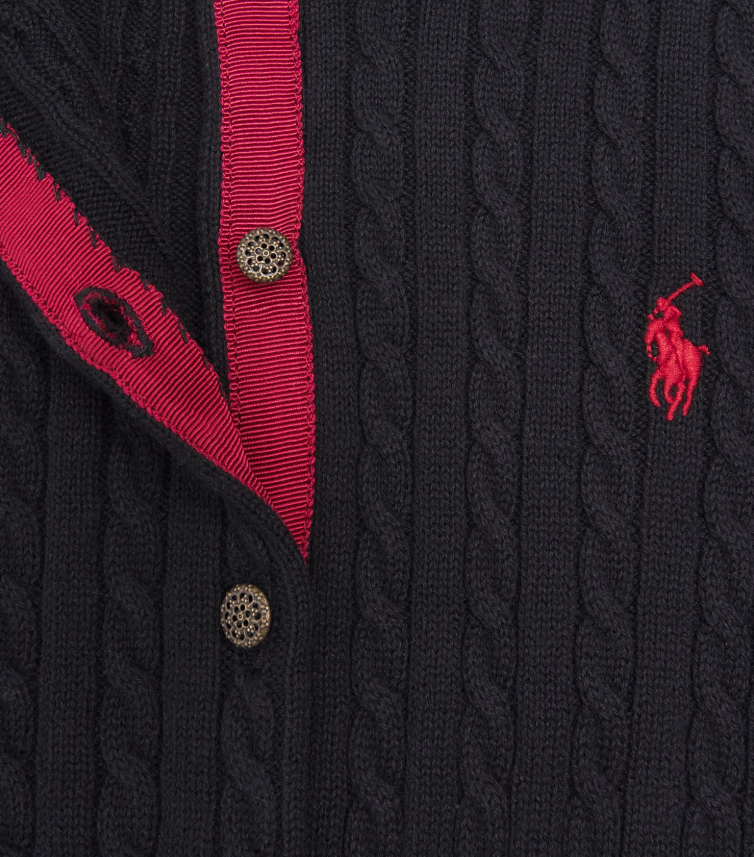 Ralph Lauren Kids Cotton Cable-Knit Cardigan and Skirt Set (7-14 Years) Polo Black Image 4