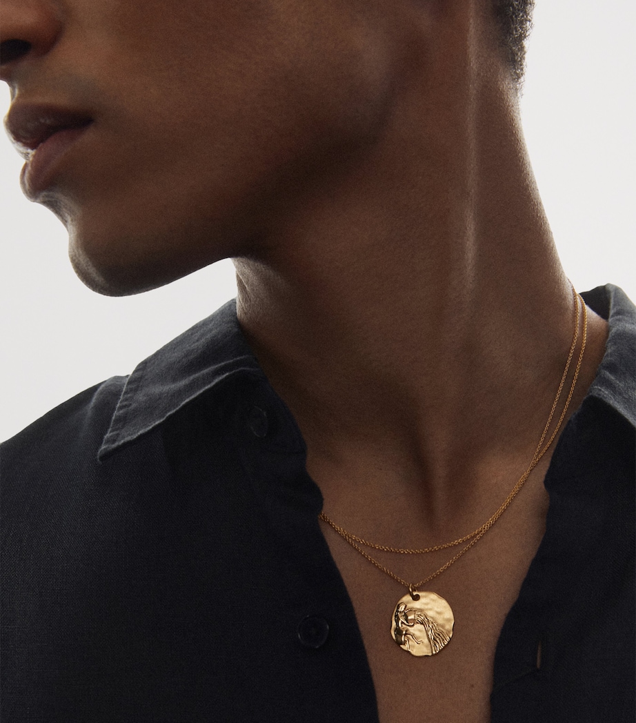 Monica Vinader Gold Vermeil Zodiac Aquarius Necklace Gold Vermeil Image 2