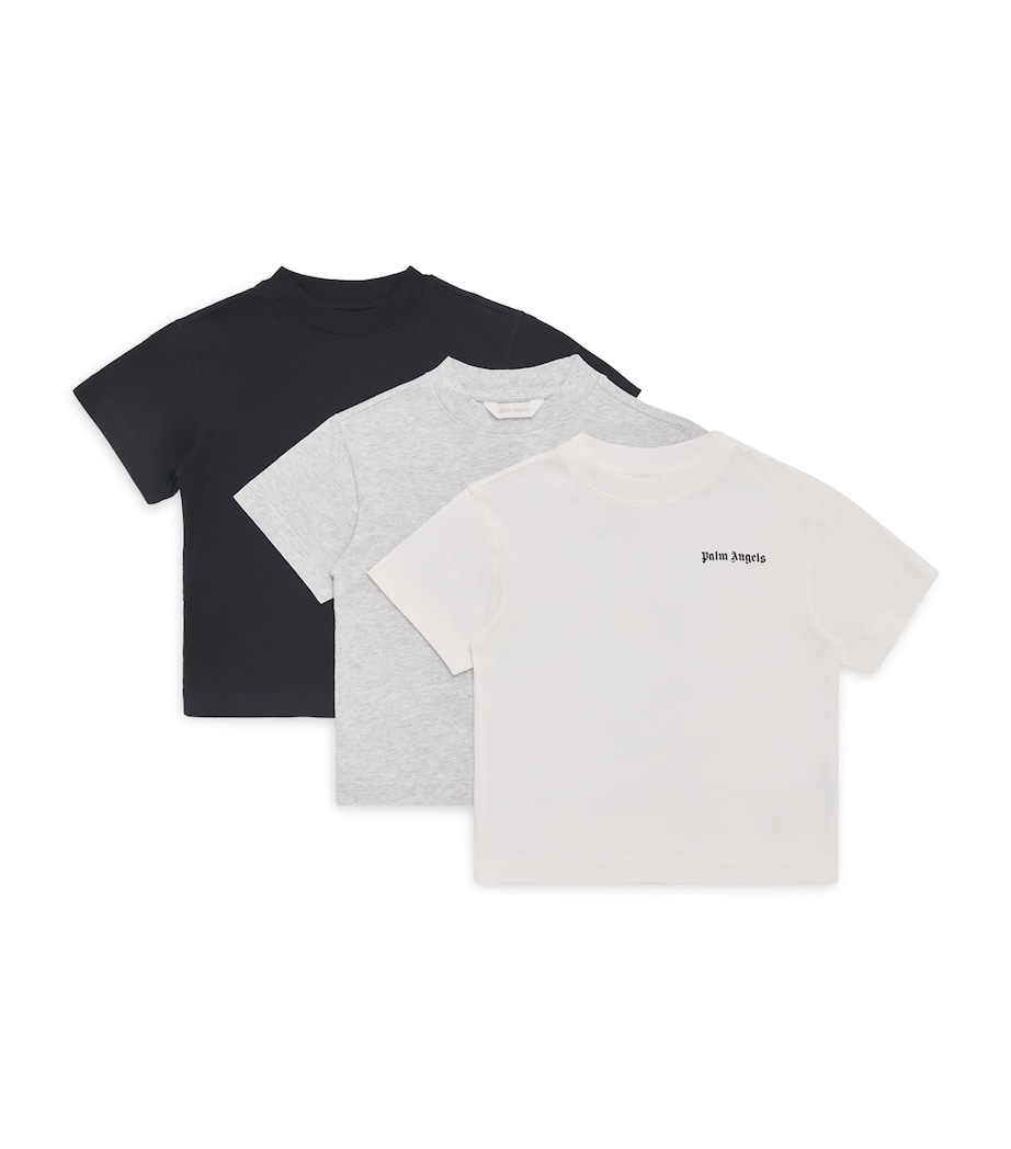 Pack of 3 Cotton Logo T-Shirts (4-12+ Years) 0310OFFW BLACK Image 1