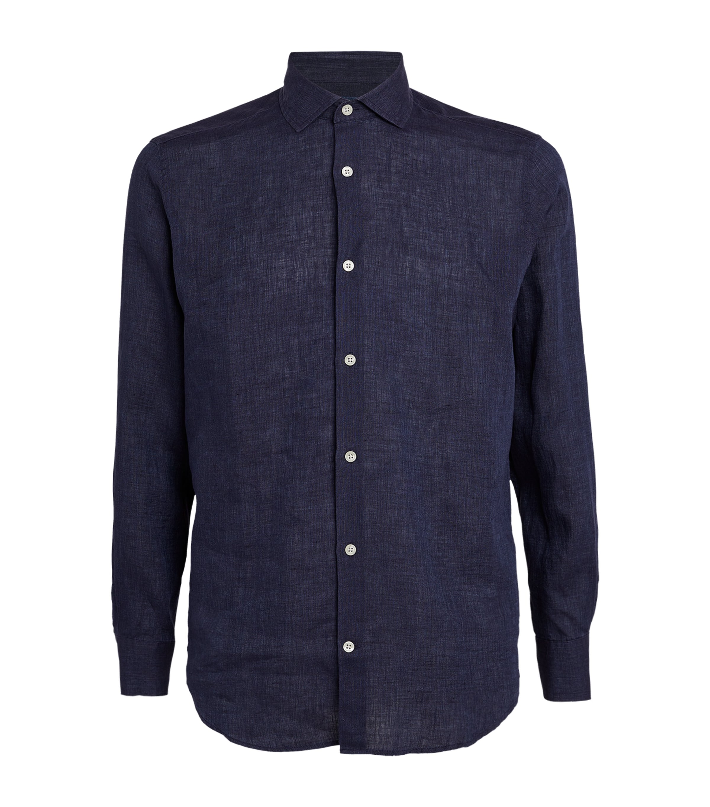 Frescobol Carioca Linen Antonio Shirt In Navy