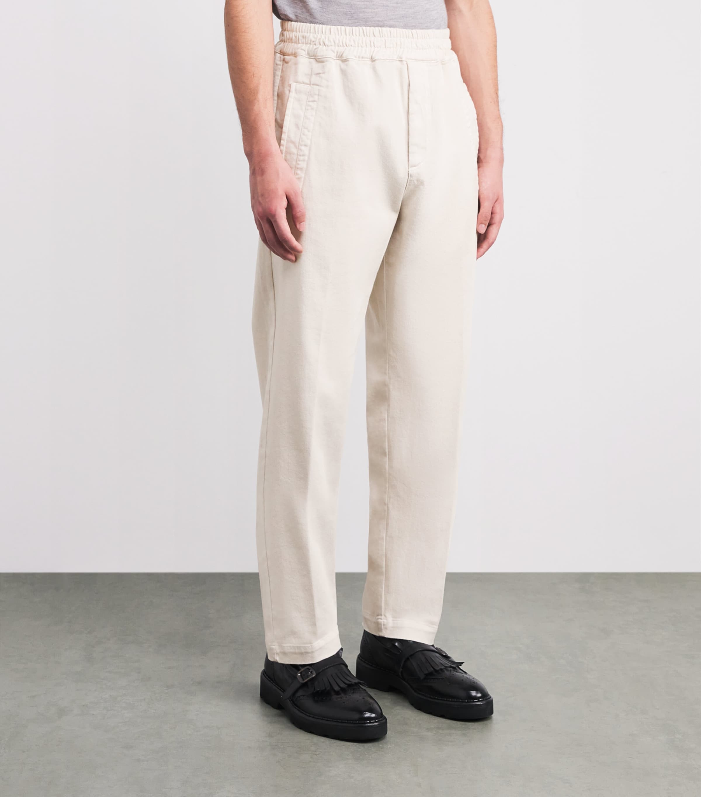 Stretch-Cotton Elasticated Trousers SABBIA Image 3