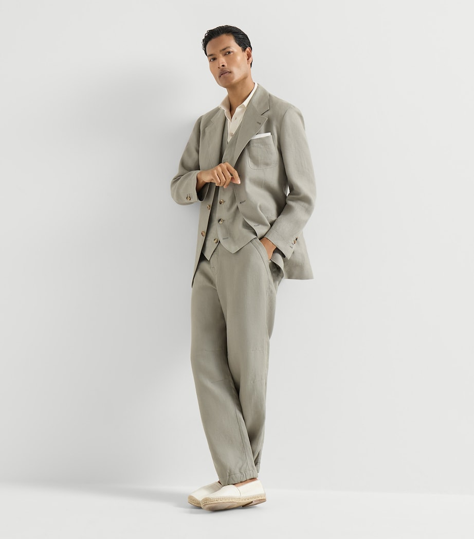 Brunello Cucinelli Mens Linen 3-Piece Suit Image 4
