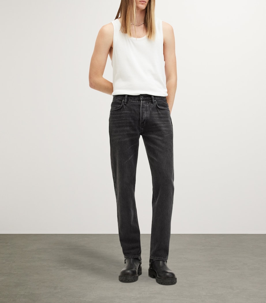 AllSaints Mens Reid Straight Jeans Black Image 2