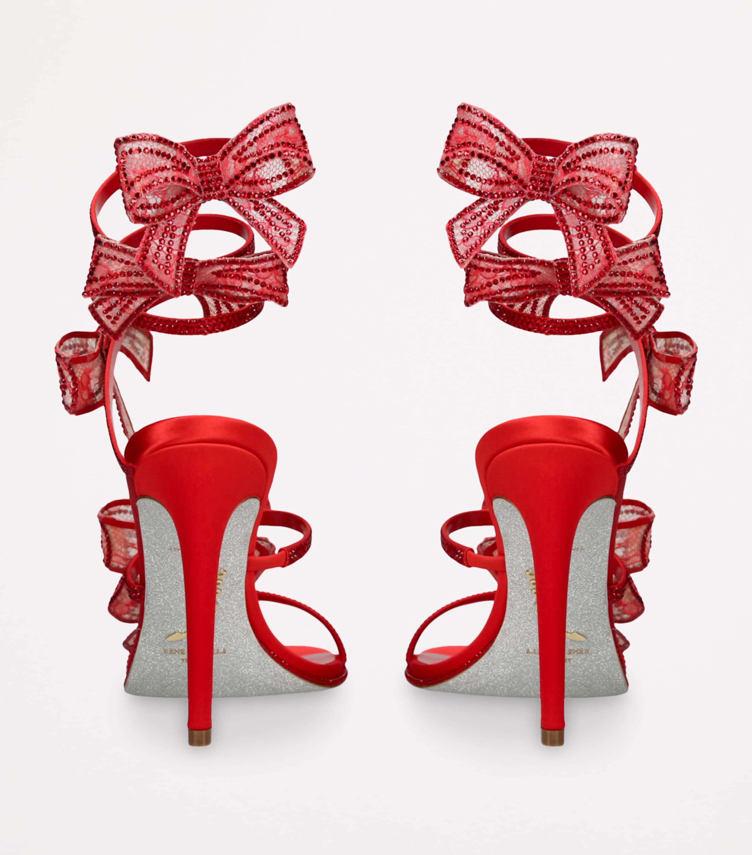 Satin Bow-Embellished Sandals 105 RED Image 2