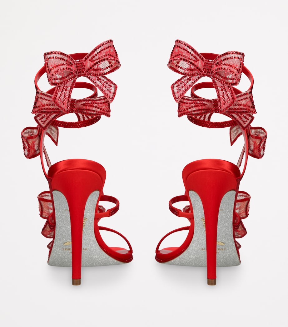 Satin Bow-Embellished Sandals 105 RED Image 2