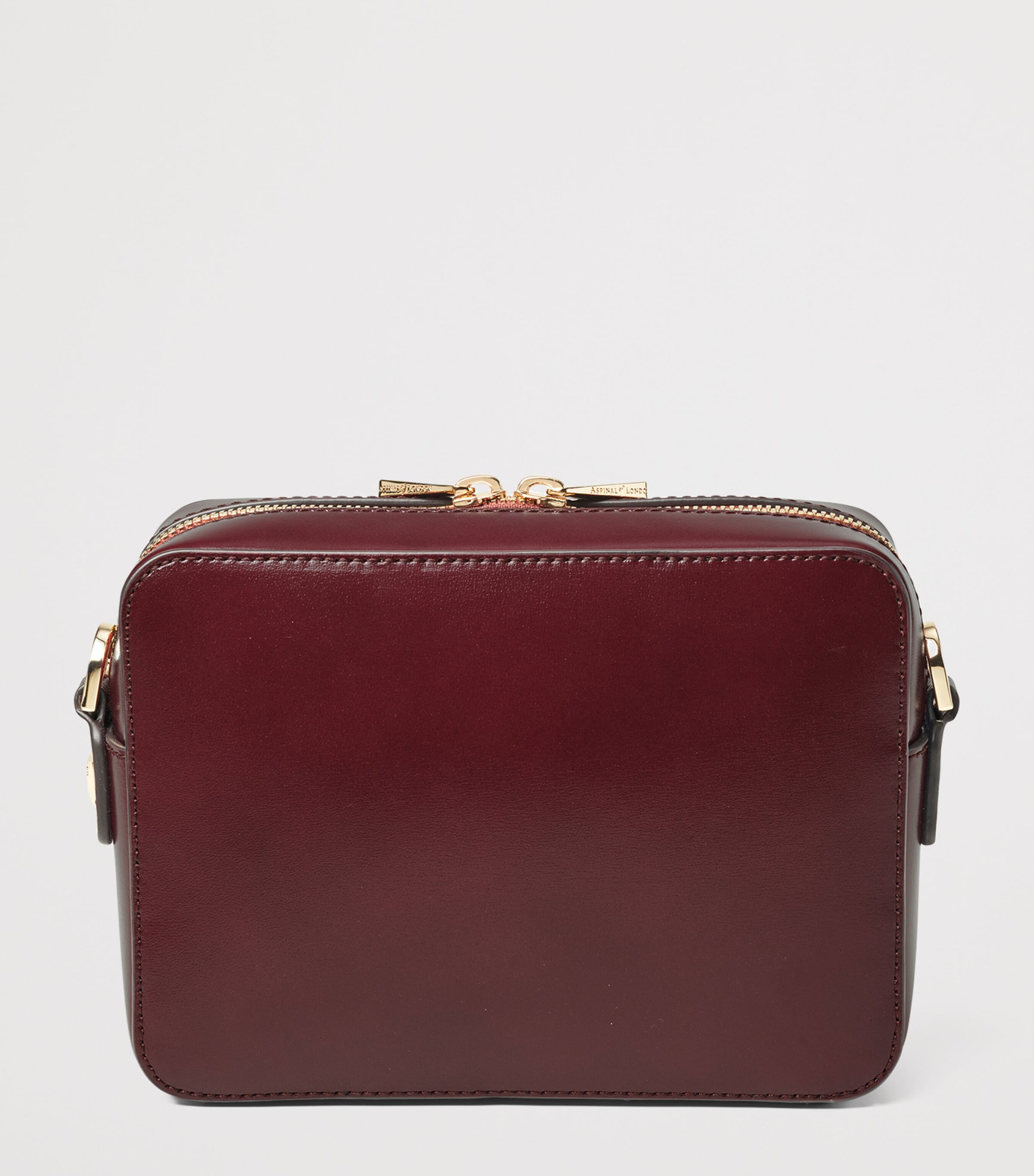 Leather Slot Weave Camera Bag BURGUNDY Image 3