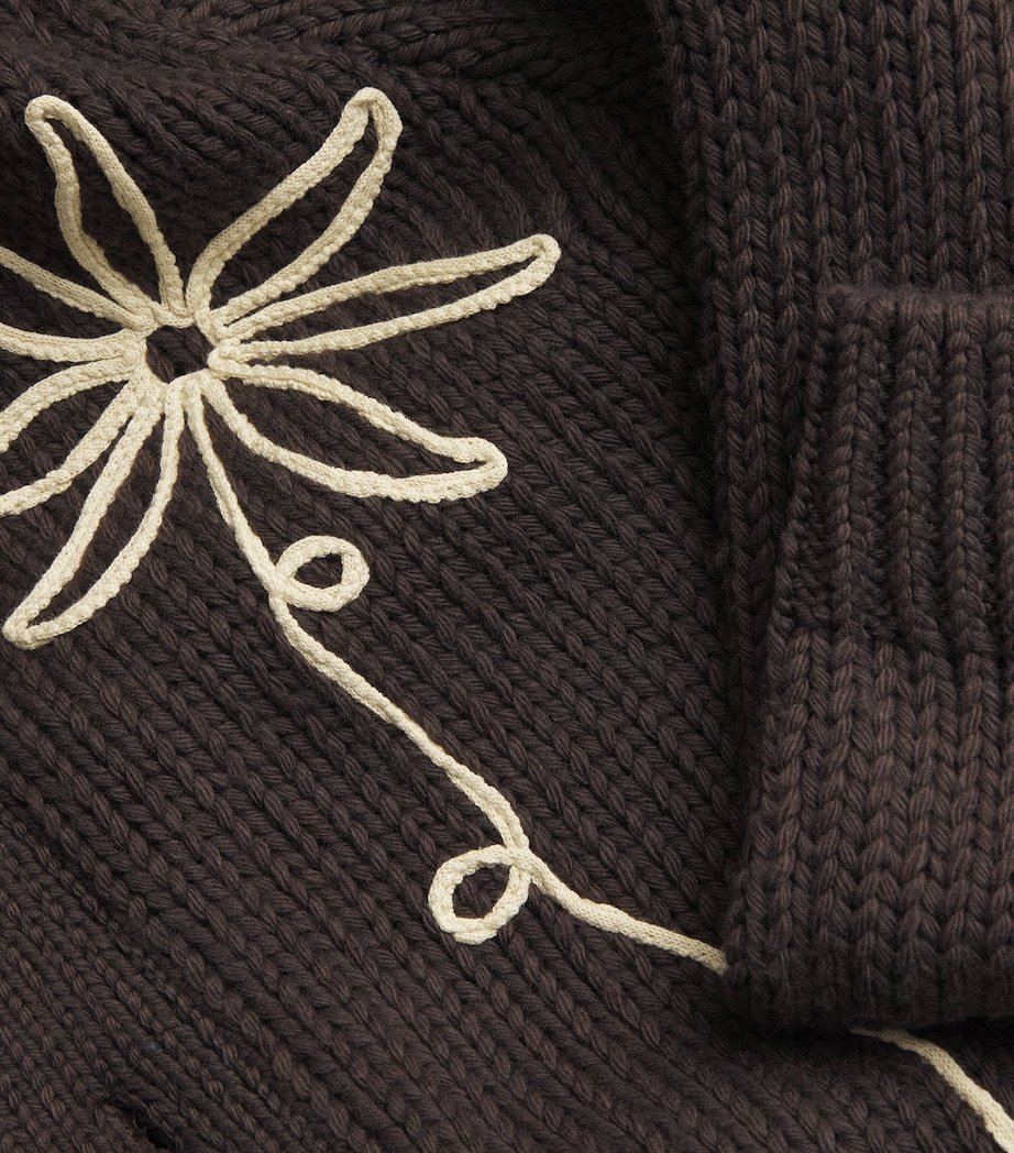 Flower Appliqué Mika Cardigan DUSKY PORT Image 5