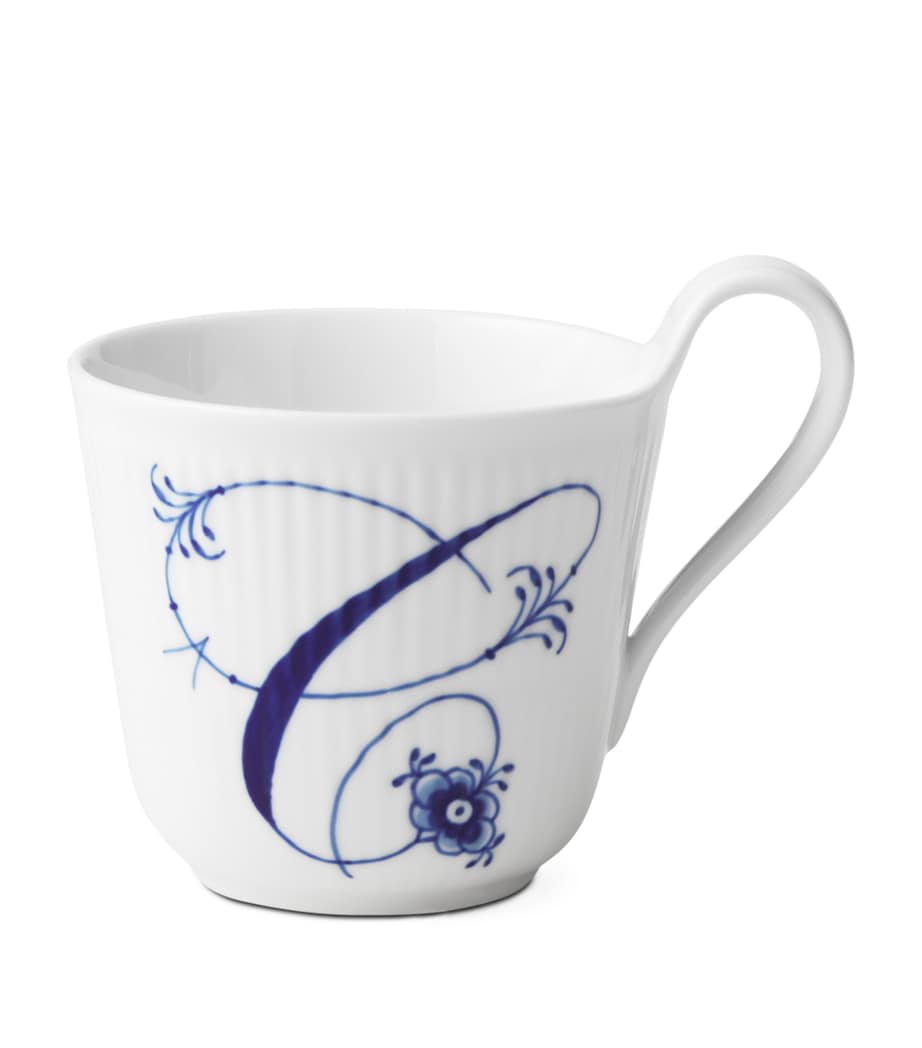 Porcelain Fluted Alphabet Mug BLUE Image 1