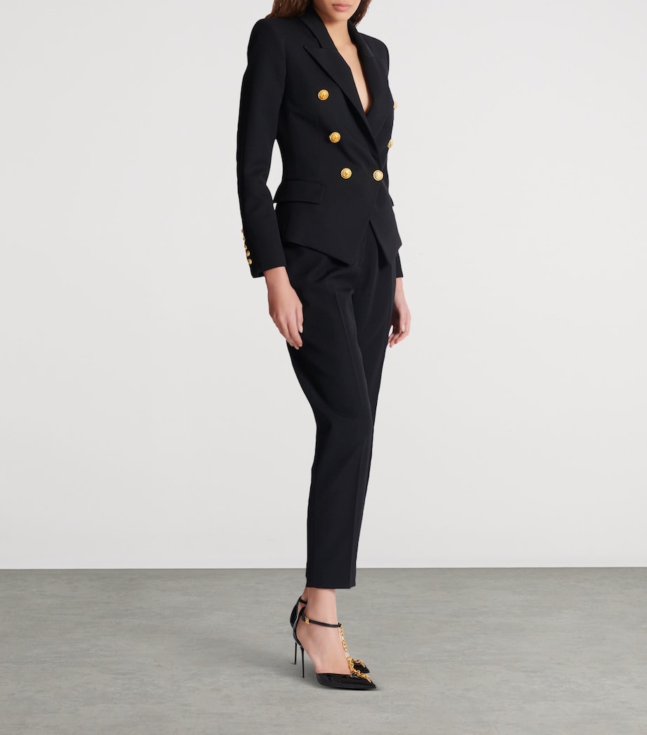 Wool Double-Breasted Blazer 0PA NOIR Image 7