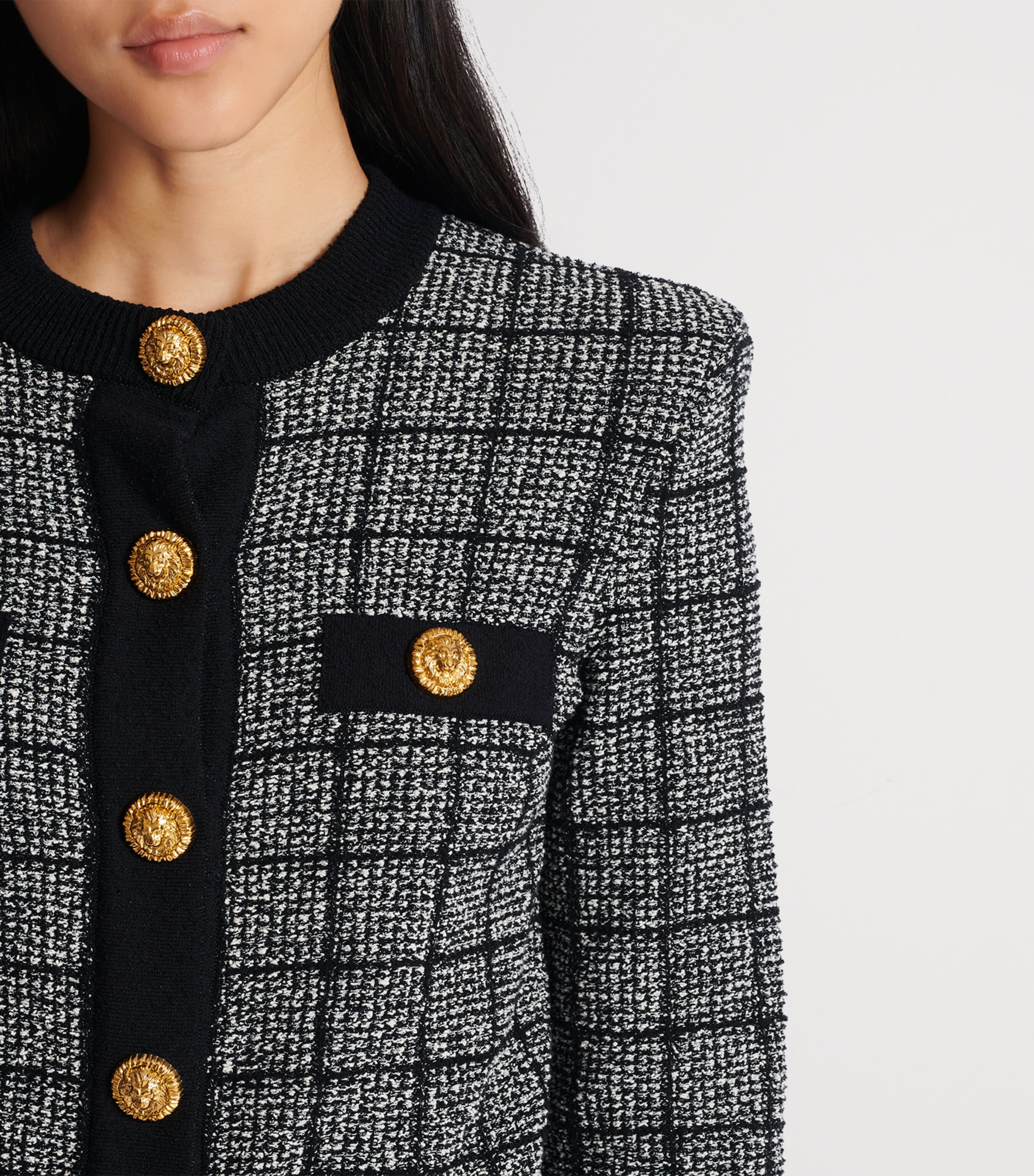 Tweed Check Cardigan EER NOIR/NATUREL Image 6