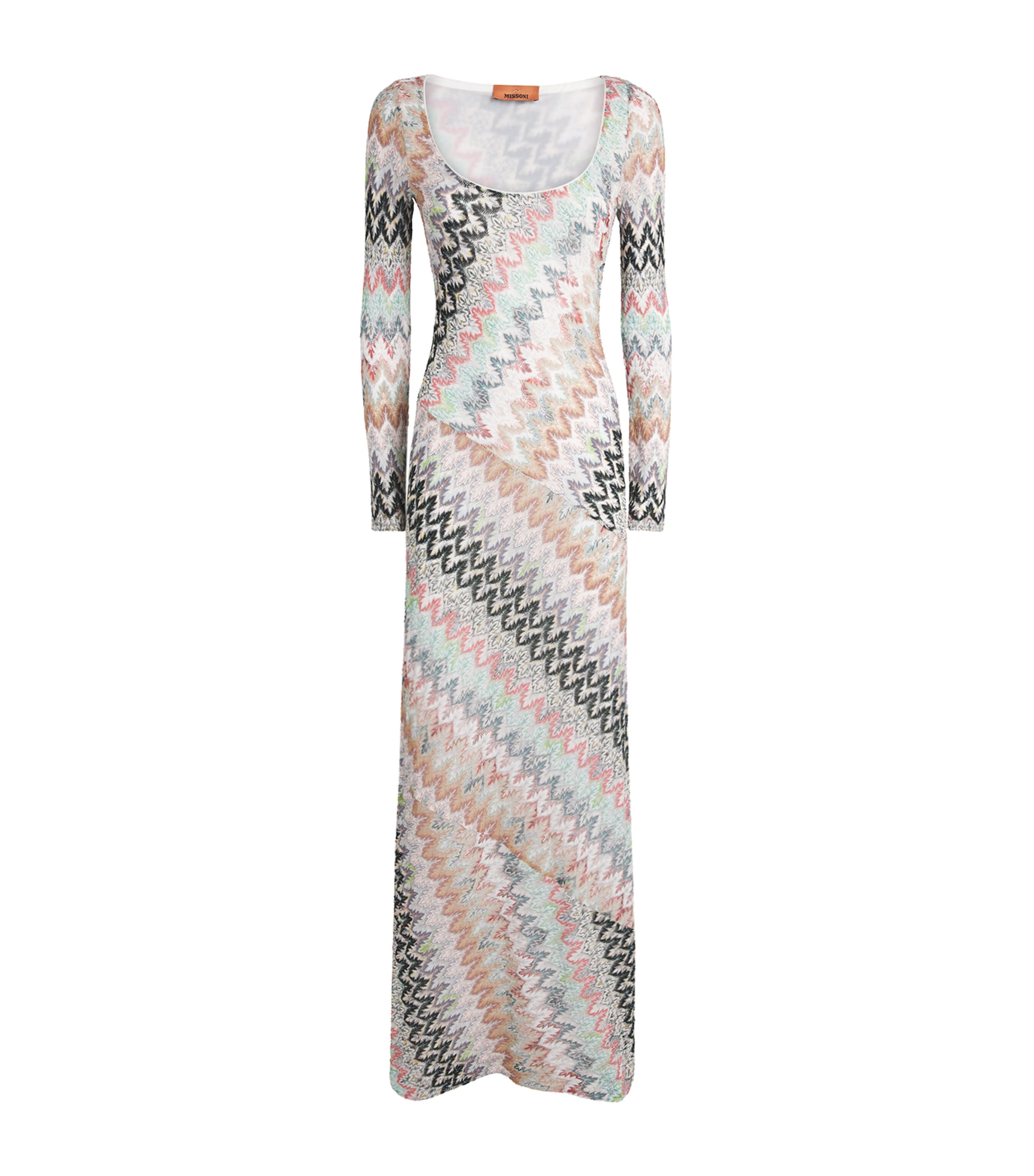 Zigzag Maxi Dress SM9Y4 WHT/PINK/BLUE Image 1